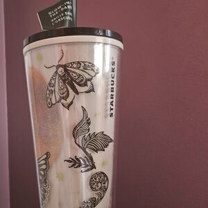 Starbucks Tumbler with Butterfly and Black Lid
